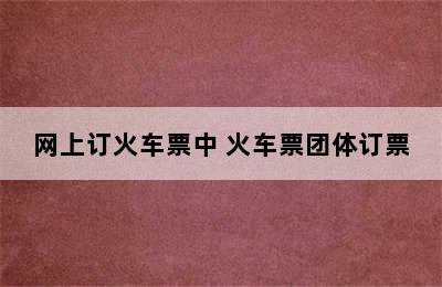 网上订火车票中 火车票团体订票